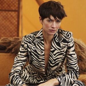 NWT! Banana Republic Zebra Print Eclat Brocade Blazer - Size 2 🩷